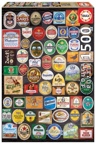 EDU18463 - Puzzle 1500 Pièces étiquettes de Bières - 1