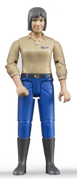 BRU60406 - Femme brune avec chemise beige et pantalon bleu Ech:1/16 - 1