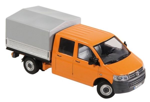 NZG8881/65 - Transporter VOLKSWAGEN T5 orange plateau baché - 1