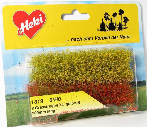 HEK1819 - Lot de 8 bandes d'herbes jaunes et rouges 10 cm - 1