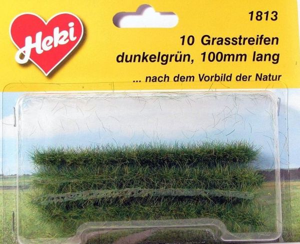HEK1813 - Lot de 10 bandes d'herbes vert foncé 10 cm - 1