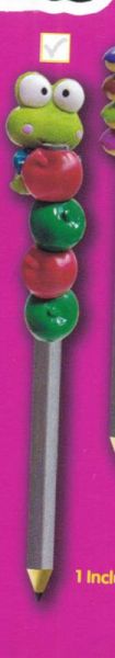 T8872C - Décoration Pomme pour crayon HELLO KITTY avec un coloriage - Kerropi - 1
