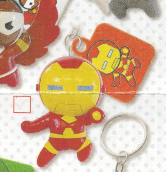 T8884B - Porte clé Figurine MARVEL avec deux Stikers -  IRON MAN - 1