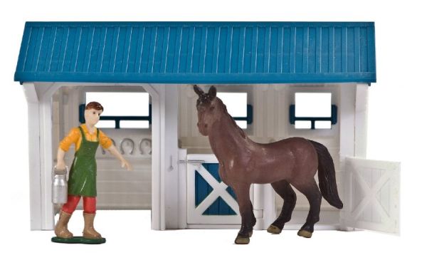 DTF2002918 - Écurie avec personnage et un cheval - 1