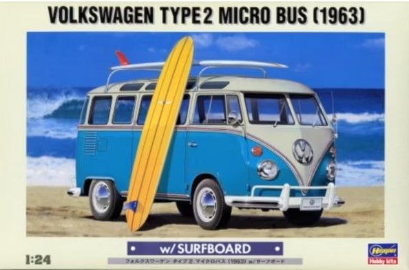 HAW20247 - VOLKSWAGEN Type 2 Microbus  1963  avec Surf à assembler et à peindre - 1