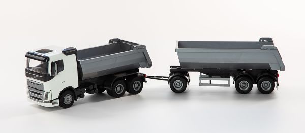 EMEK20352 - VOLVO FH 6x4 porteur benne blanc avec benne 1+2 Essieux - 1