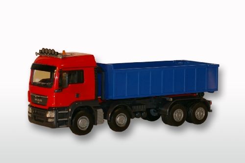 EMEK20795 - MAN TGS 8x4 rouge porteur avec ampliroll bleu - 1