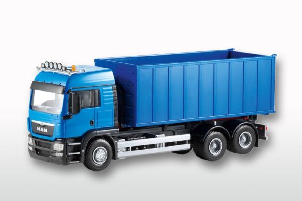 EMEK20884 - MAN TGS 6x4 bleu porteur avec ampliroll - 1