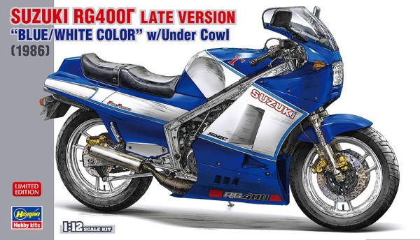 HAW21739 - Moto SUZUKI RG400I bleu et blanche à assembler et à peindre - 1