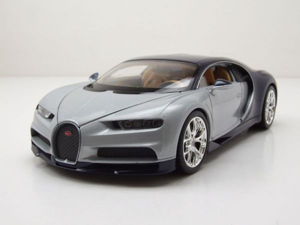 WEL24077ARGENT - BUGATTI chiron 2017 Argent et bleu - 1