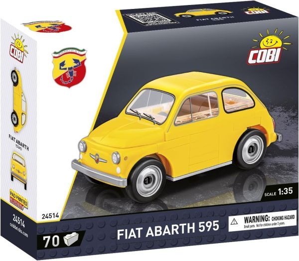 COB24514 - FIAT 500 Abarth 1965 jaune-  70 Pièces - 1