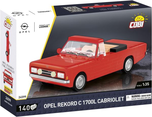 COB24599 - OPEL Rekord C 1700L Cabriolet rouge – 140 Pièces - 1