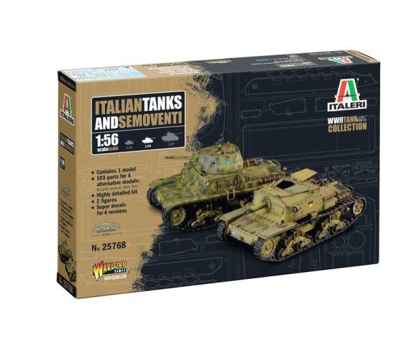 ITA25768 - Char et canons automoteurs Italiens à assembler et à peindre - 1
