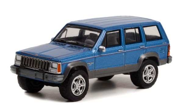 GREEN28100-D - JEEP Cherokee 1991 bleu 80e anniversaire JEEP sous blister - 1