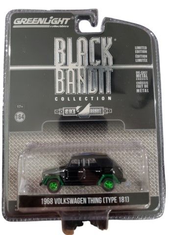 GREEN28110-DVERT - DATSUN 510 avec porte-skis jantes vertes 1971 noire de la série BLACK BANDIT sous blister - 1