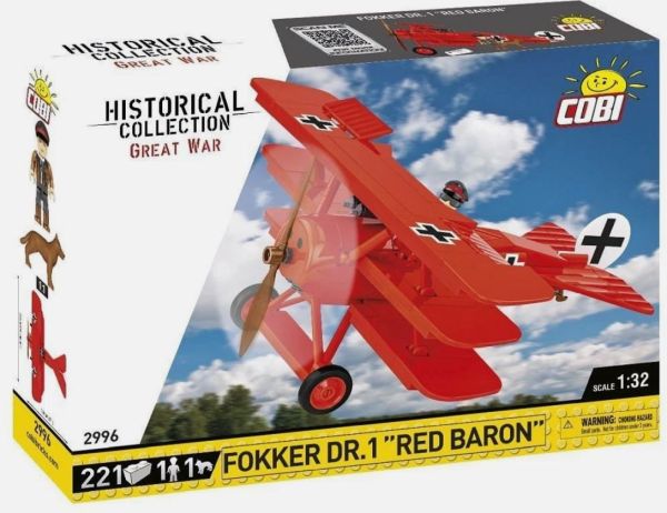 COB2996 - Avion militaire FOKKER DR.1 - RED BARON - 221 Pièces - 1