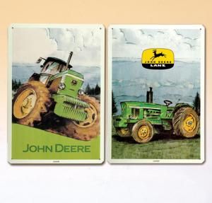 KOV792 - Lot de 2 Plaques Tôlées JOHN DEERE - 1