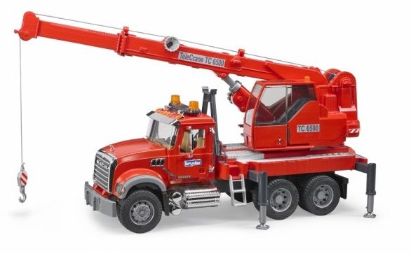 BRU2826 - Camion de pompiers grue MACK Granite Avec sons et Lumières - 1
