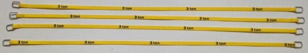 YCC333-6 - Lot de 4 sangles de levage 3 Tonnes de 26cm Jaune - 1