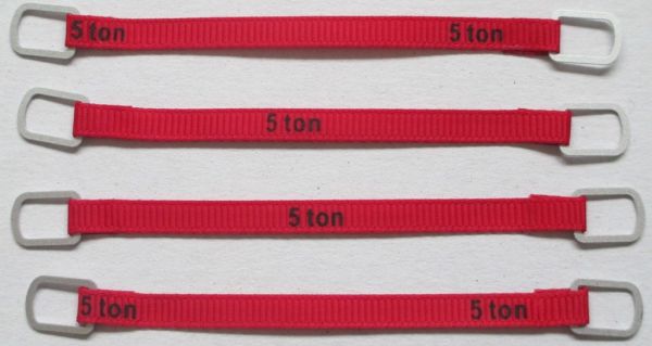 Lot de 4 sangles de levage 5 Tonnes de 8cm Rouge par YCC YCC335-1