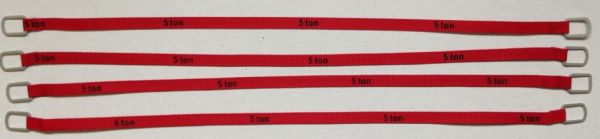 YCC335-6 - Lot de 4 sangles de levage 5 Tonnes de 28cm Rouge - 1