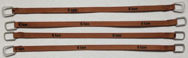 YCC336-2 - Lot de 4 sangles de levage 6 Tonnes de 12cm Marron foncé - 1