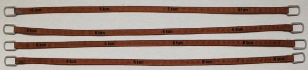 YCC336-3 - Lot de 4 sangles de levage 6 Tonnes de 16cm Marron foncé - 1