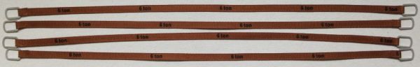 YCC336-4 - Lot de 4 sangles de levage 6 Tonnes de 20cm Marron foncé - 1