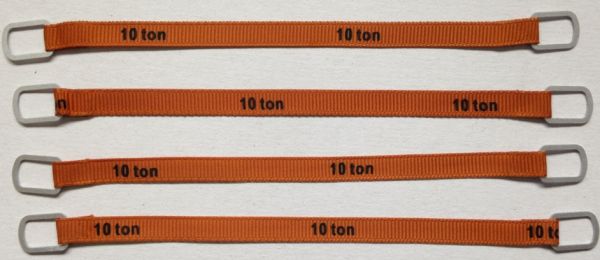 YCC338-2 - Lot de 4 sangles de levage 10 Tonnes de 14cm 