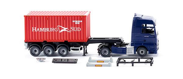 WIK052348 - MAN TGX Euro 6 4x2 avec remorque 3 essieux et container HAMBURG SUD - 1