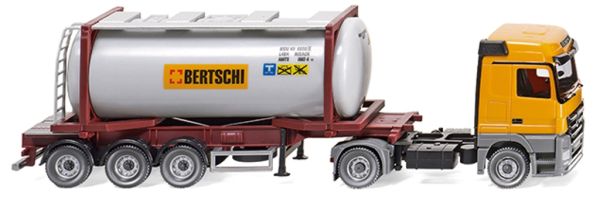 WIK053602 - MERCEDES Actros 4x2 avec remorque 3 Essieux et container citerne 20 Pieds BERTSCHI - 1