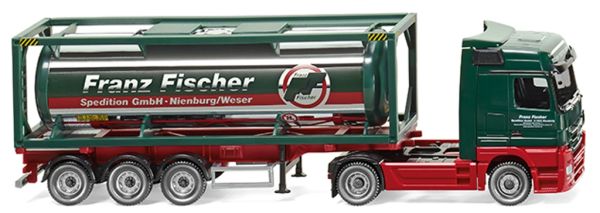 WIK053603 - MERCEDES Actros 4x2 avec remorque 3 Essieux et container citerne 30 Pieds FRANZ FISCHER SPEDITION - 1