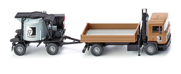 WIK068903 - MAN F90 4x2 benne avec gure de chargement et remorque pour préparer l'asphalte Ech:1/87 - 1