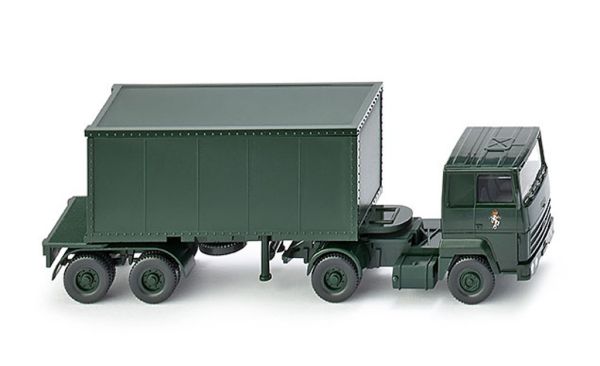 WIK069624 - FORD 4x2 avec remorque 2 Essieux et container Militaire Ech:1/87 - 1