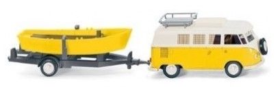 WIK079741 - VOLKSWAGEN T1 Camping Car avec Remorque et Bateau 