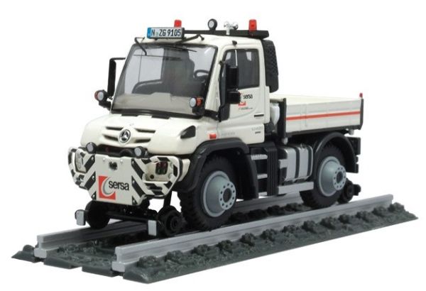 NZG9105/01A - MERCEDES Unimog U 430 blanc SERSA rail/route - 1