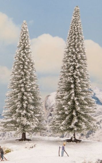 NOC21965 - 2 Sapins enneigés 16 et 18 cm - 1