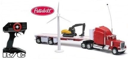 Camion NewRay 1/32 Peterbilt 389 – Tracteur Américain Avec Remorque Éolienne Et Grue – Réplique Détaillée – Collectionneur Et Enfant