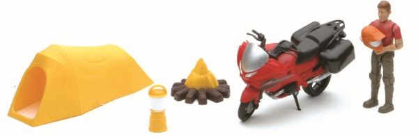 NEW37155B - Coffret avec un personnage , une moto et accessoires Ech:1/18 - 1