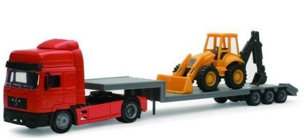 NEW15393 - MAN 4x2 avec porte engins et Tractopelle - 1