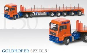 CON66146/01 - Camion MAN TGA L37 3 Essieux avec Semi Plateau 5 Essieux GOLDHOFER SPZ DL5 - 1