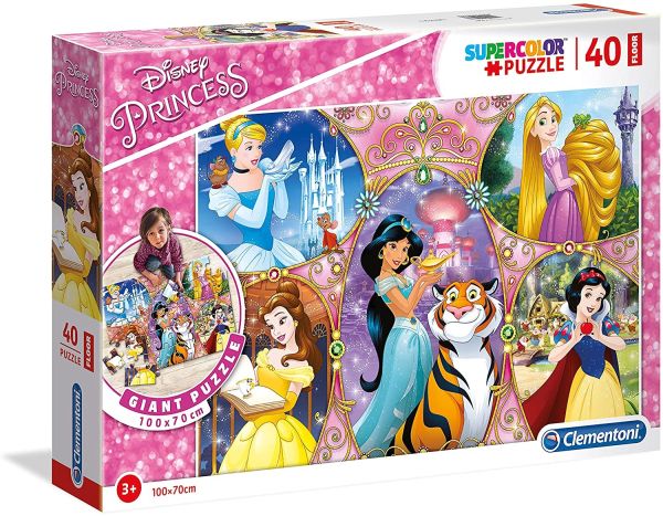 CLE25463 - Puzzle 40 pièces à fabriqué au sol DISNEY Princesse – 100x70 cm - 1