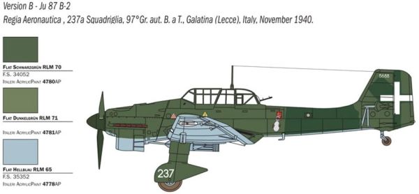ITA2769 - Avion JU 87 B-2/R-2 Stuka Picchiatello à assembler et à peindre - 1