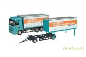 NZG550/02 - Camion Porteur MERCEDES Actros avec Remorque DTC - 1