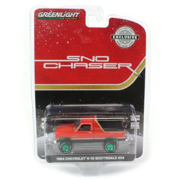 GREEN30365VERT - CHEVROLET K-10 Scottsdale 4x4 1984 SNO CHASER jantes vertes sous blister - 1