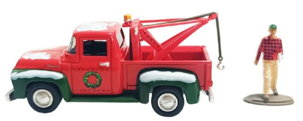 GREEN30564-B - FORD F-100 1956 dépanneuse avec figurine mécanicien de la série CHRISTMAS COLLECTION 2025 sous blister - 1