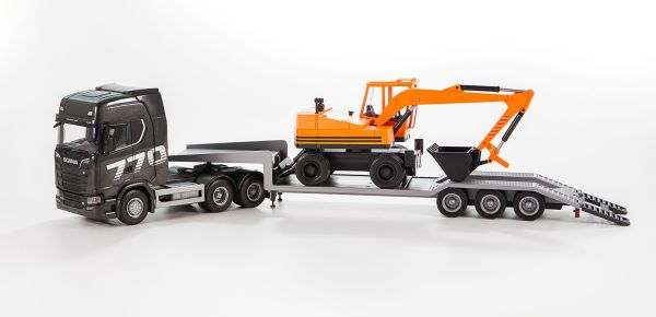 EMEK30607 - SCANIA 770S 6x4 avec porte engins 3 Essieux et Pelle sur pneus - 1