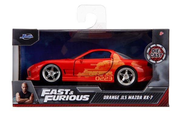 Miniature MAZDA RX-7 FAST & FURIOUS 1993 rouge JADA TOYS JAD31442