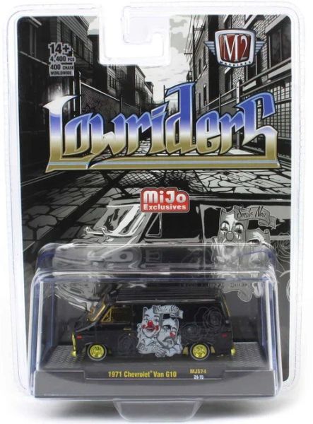 M2M-31500-MJS74-DORE - CHEVROLET Van G10 1971 Noir avec jantes doré sous blister - 1