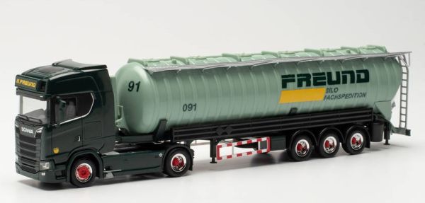 HER315166 - SCANIA CS 20 HD 4X2 avec semi remorque silo 3 essieux SPEDITION FREUND - 1